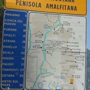 Strassenkarte Amalfiküste