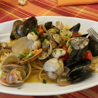 leckere Spaghetti mit Muscheln