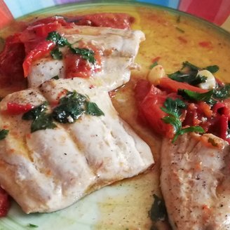 Lampuga Fisch in Tomatensauce