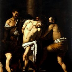 Bild die Geisselung Christi von Caravaggio in Neapel. 