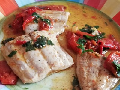 Lampuga Fisch in Tomatensauce