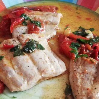 Lampuga Fisch in Tomatensauce