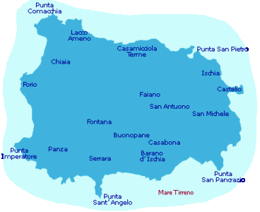Die Insel Ischia im Golf von Neapel mit Landkarte und Ihren Gemeinden